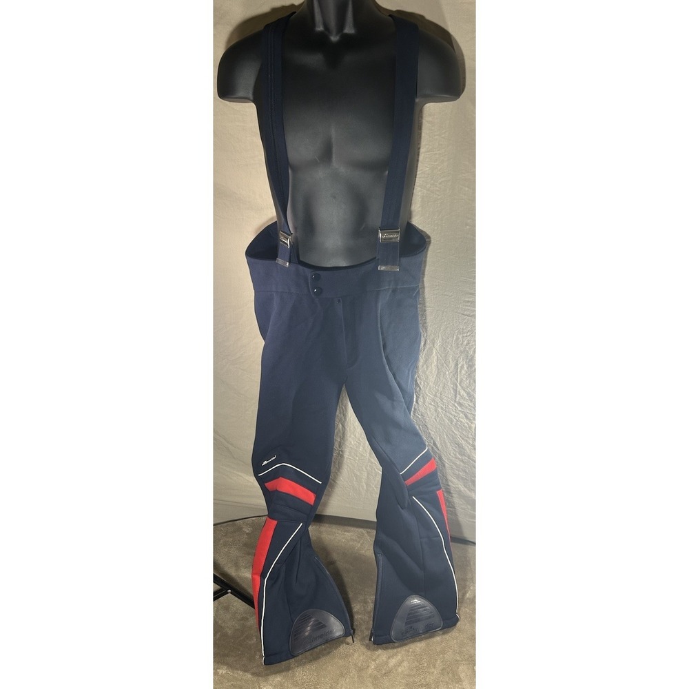 Schneider Sportswear Vintage Ski Bib Pants Mens 36L Navy Austria Snow
